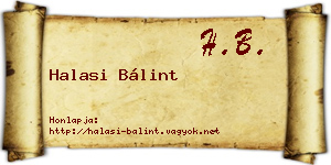 Halasi Bálint névjegykártya